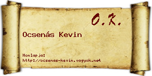 Ocsenás Kevin névjegykártya
