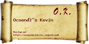 Ocsenás Kevin névjegykártya